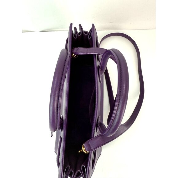 Saint Laurent Sac De Jour Purple Leather Shoulder Bag - Picture 11 of 14